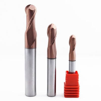 Fresa de topo com ponta esférica de carboneto de 6mm, 2 ranhuras, para processamento de metal