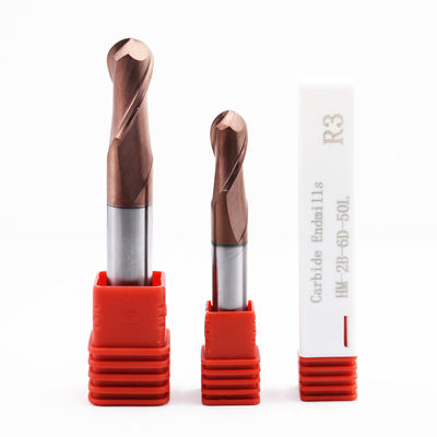 Fresa de topo com ponta esférica de carboneto de 6mm, 2 ranhuras, para processamento de metal