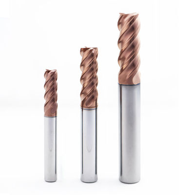 Inserto de fresagem de carburo de tungstênio 4 flauta para revestimento de aço HRC60 AlTiN